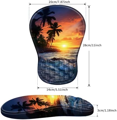 YIWEI Ergonomic Mouse Pad with Wrist Rest for Carpal Tunnel Pain Relief