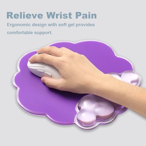 3 in 1 Cloud Keyboard Wrist Rest, Ergonomic Gel Wrist Support Pad for Desk