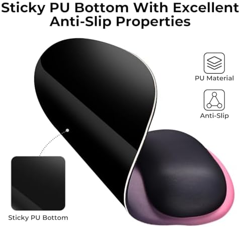 EooCoo Mouse Pad with Gel Wrist Rest, Ergonomic Mousepad Wrist Alignment