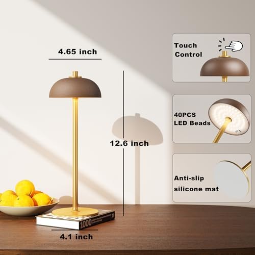 2 Pack Cordless Table Lamp Rechargeable, 5000mAh Battery Table Light