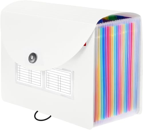 Sooez 24 Pockets Expanding File Folder, Accordion File Organizer, Letter/A4