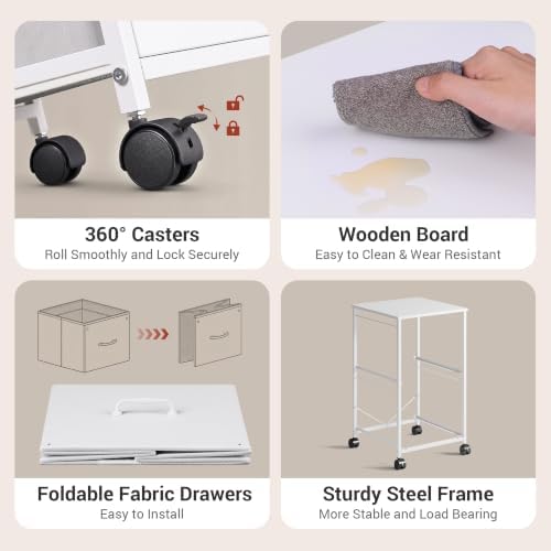 DEVAISE 2 Drawer Mobile File Cabinet with Open Storage Shelf
