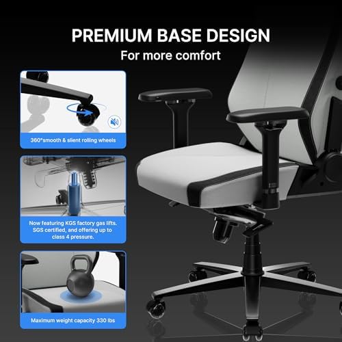 Blacklyte Athena Pro Gaming Chair, Gray, Fabric