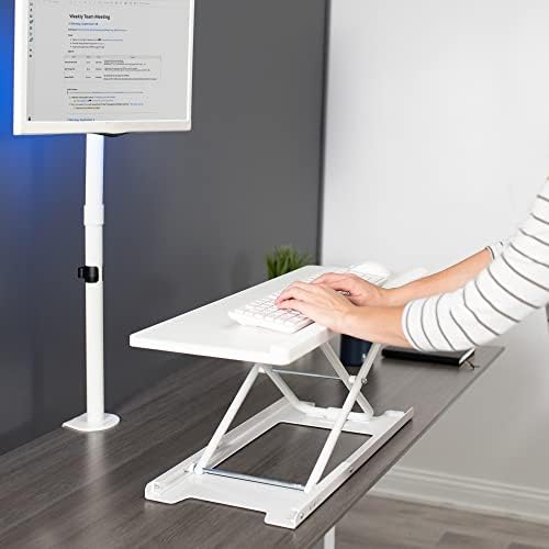 VIVO White 27 in Single Top Keyboard and Mouse Riser, DESK-V000PW
