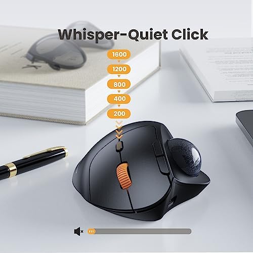 ProtoArc EM04 Wireless Trackball Mouse and K100-A Backlit Bluetooth Keyboard for Mac