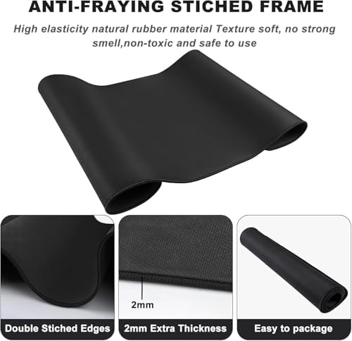 10 Pack 31.5" x 15.7" Waterproof Fabric Desk Pad, Black
