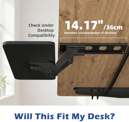 Under Desk 25” Keyboard Tray with Drawer, Height Adjustable for Home Office