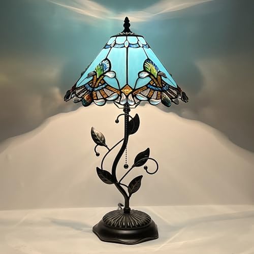 Tiffany Table Lamp Stained Glass Bedside Reading Light W12H19 inch
