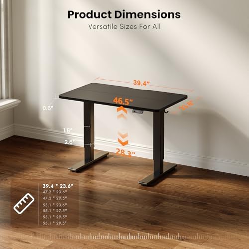 CubiCubi Electric Height Adjustable Standing Desk 40x24 Inch, Black