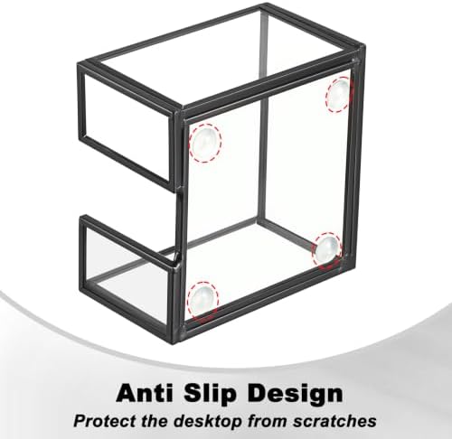 BTSKY Metal Glass Sticky Note Holder for 3x3 Inch Sticky Notes