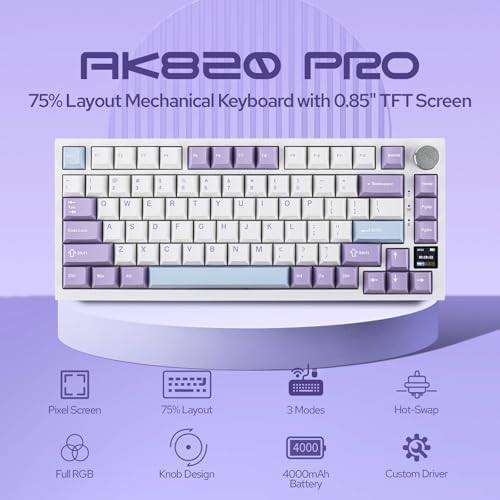 EPOMAKER Ajazz AK820 Pro Wireless Mechanical Keyboard with TFT Display&Knob