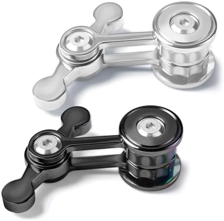 Fidget Spinner for Adults, Metal Silent Figette Office Desk Toy Quiet Cool Gadgets Gifts for Teen Boys Kid Anxiety Stress Relief Calm Down Sensory Autism Autistic ADHD Airplane Travel (Black+Silver)
