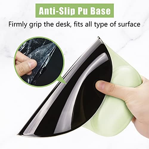 Hsurbtra Ergonomic Mouse Pad with Wrist Rest Support, Gel Mouse Pads with Non-Slip PU Base, Pain Relief Memory Foam Computer Mat, Cute Office Supplies Desk Decro Accessories, Lake Green