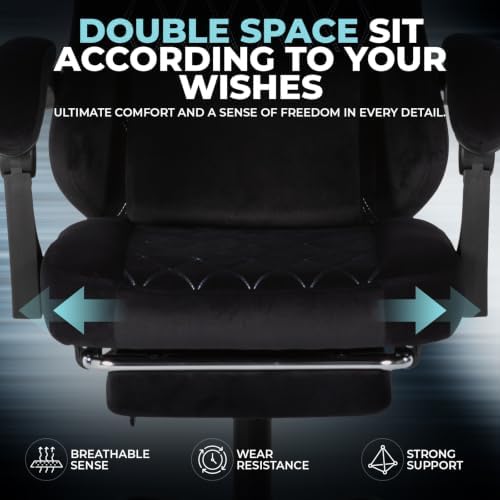 Video Gaming Chair Ergonomic Computer Chairs Gamer Chairs for Adults Massage Lumbar Support Swivel Height Adjustable Headrest Backrest Black