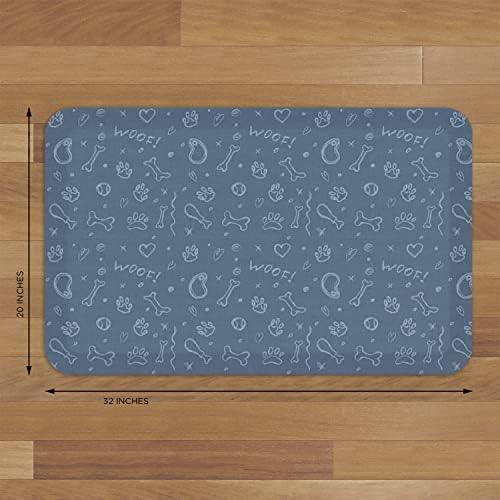GelPro Designer Cushioned Anti-Fatigue Comfort Floor Mat, Padded Stain-Resistant, Waterproof, Non-Slip Comfort Padded Desk/Office Mat, 20 x 32, Puppy Play Blue Lake