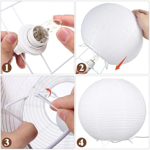 Paper Lantern Lamp: Floor Lamp Shield Japanese Style Standing Lampshade for Bedroom Desk and Nursery Bulb Included Minimalist Design with Base for Home Decor
