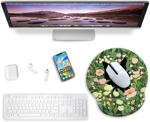Blusabaca Cat Ergonomic Mouse Pad with Wrist Rest Mousepad Wrist Support