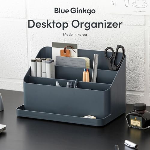 BLUE GINKGO Desk Organizer, Office Supplies, Blue, Made in Korea