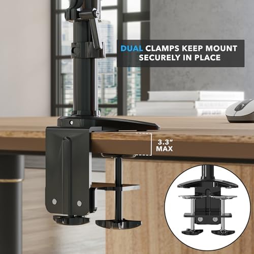 Mount-It! Triple Monitor Mount Desk Stand, 13-32", Black