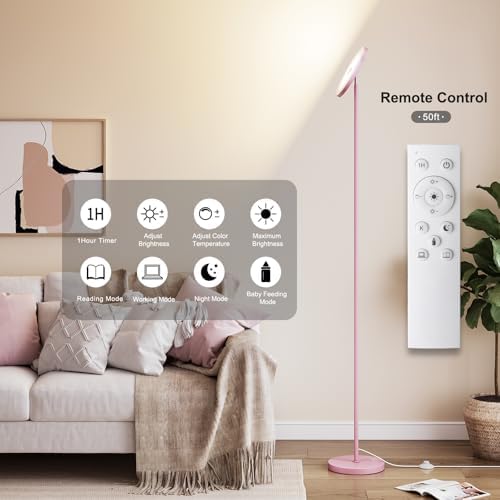 SUNMORY Floor Lamps for Living Room，LED Standing Lamp with Remote Control