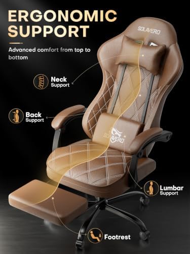 HLDIRECT Gaming Chair with Massager Lumbar Support, 400LBS Weight Capacity