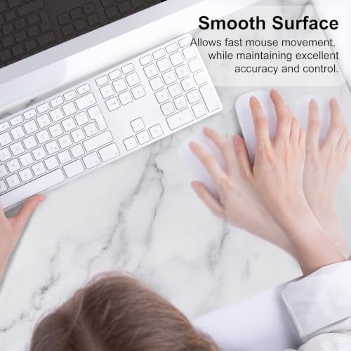 QIYI PU Leather Large Mouse Pad, Waterproof Desk Mat, 31.5" x 15.7", White