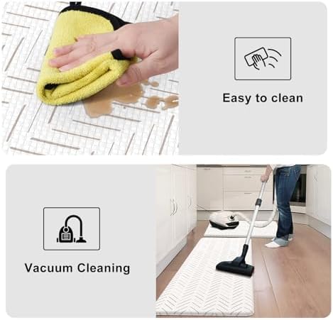 KIMODE Anti Fatigue Kitchen Mat,Cushioned Kitchen Rugs Sets of 2 Non Slip