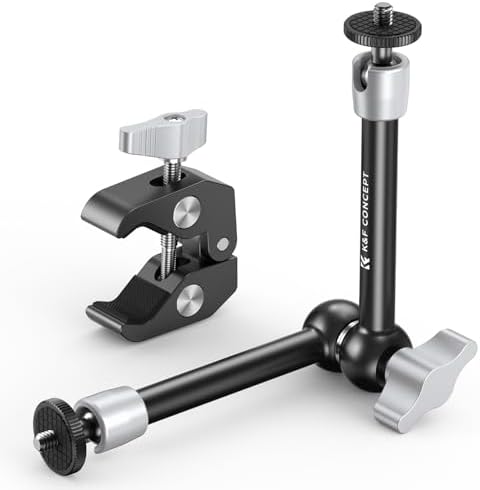 K&F CONCEPT 9.8" Magic Arm Clamp Kit with Dual 360° Ball Heads