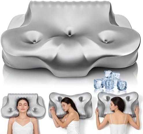 Dayme Orthopedic Memory Foam Pillows – Cooling Cervical Neck Pillow,Gray