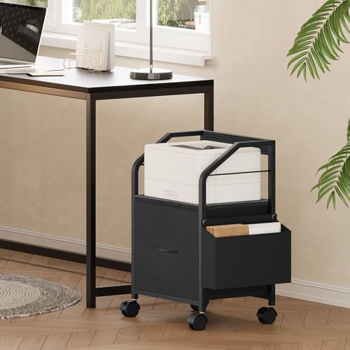 MAHANCRIS Small File Cabinet, Rolling Filing Cabinet for Under Desk