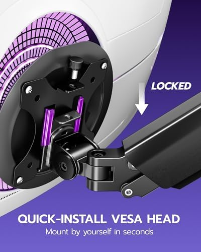 ARES WING Single Monitor Mount - 17 to 40 Inch Screen Monitor Arm, Black