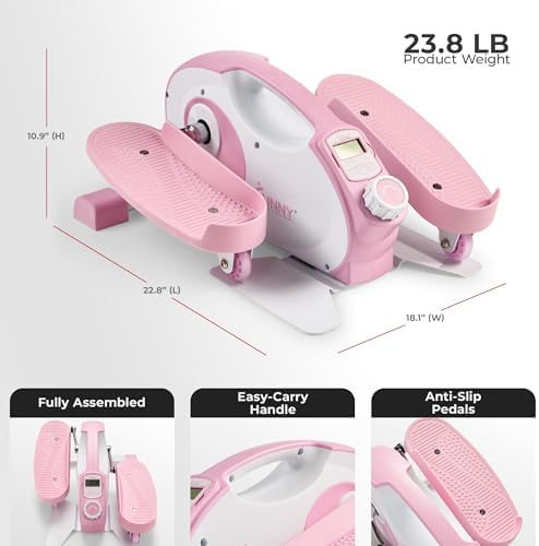 Sunny Health & Fitness Under Desk Pedal Elliptical Machine, Adjustable Resistance Leg Exerciser Office Home Workout While Sitting for Seniors