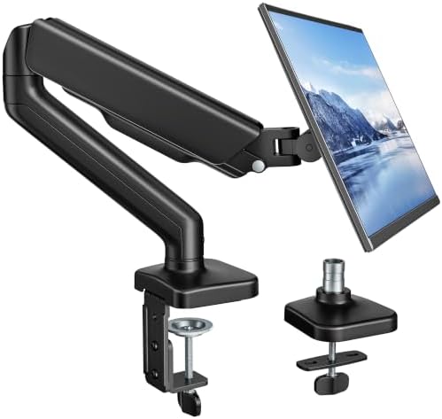 monTEK Single Monitor Arm for 17-32" Flat/Curved Screen up to 19.8 lbs