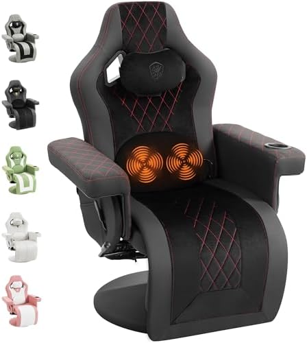 Dowinx Gaming Recliner Chair No Wheels with Footrest Shtasu Massage Lumbar