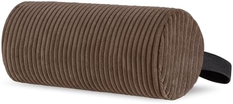 HIGOGOGO Lumbar Roll Lumbar Support Pillow for Office Chairs, Cars, and Gaming Chairs, Back Cushion with Washable Cover & Adjustable Strap to Relieve Back Pain and Improve Posture, 11"x6"x5", Brown