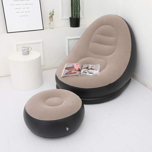 Inflatable Chair with Ottoman (Pump Not Included, Max 220 lbs)