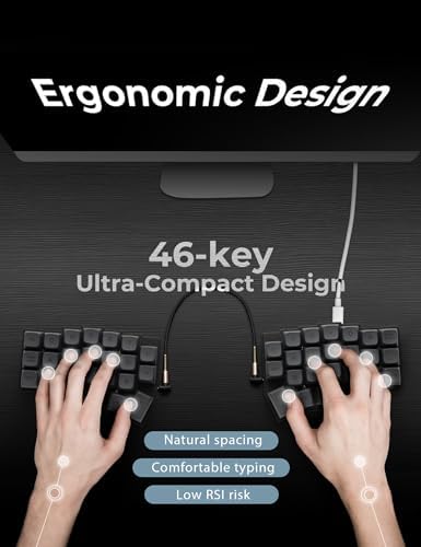 YIVU Corne V4.1 Split Ergonomic Keyboard, 40% 3x6 Ortholinear Layout, Hot-Swappable Mechanical Keyboard with Per-Key RGB, Vial and VIA Programmable, Comes with Pre-Lubed Linear Switches (Wired)
