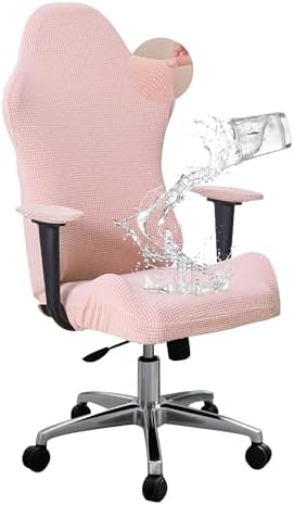 Gaming Chair Cover Set Pink for Adults Video Game Chair Water Repellent Jacquard Racing Computer Chair Slipcover with 2 Pieces Armrest Covers