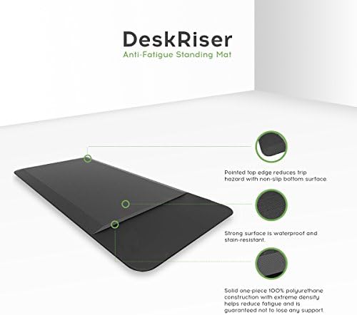 Adjustable Height Standing Desk Converter | 32" Wide in Black Includes Anti-Fatigue Mat | Fits Dual Monitors with Retractable Keyboard Tray