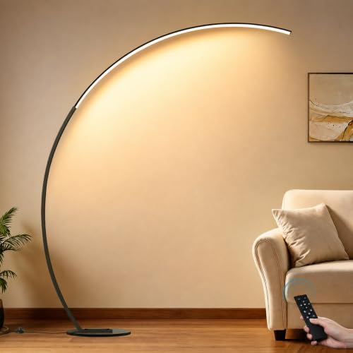 Dimmable LED Lamps for Living Room with 3 Color Temperatures, Ultra Bright 2000LM Arc Floor Lamps, Modern Standing Tall Lamp with Remote Control Reading Floor Lamp for Bedroom Office Classroom