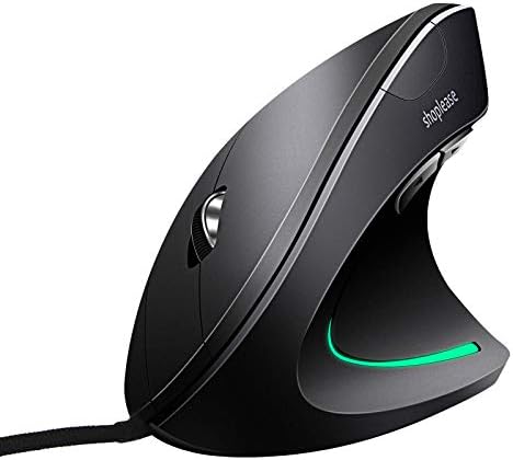 Wired Vertical Mouse, Optical Ergonomic Mouse with 4 Adjustable 800/1200/2000/3200, 5 Buttons USB Computer Mouse, Better for Large and Medium Sized Hands