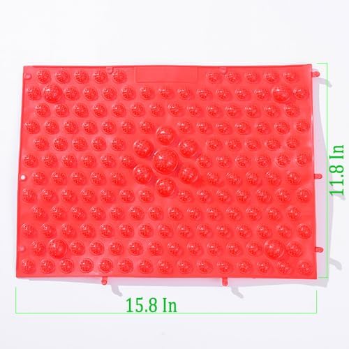 2-in-1 Foot Massage Mat & Reflexology Pad - Acupressure Mat with Toe Plates, Anti-Slip, Suitable for Bathroom, Yoga, Outdoor Games & More (Red)