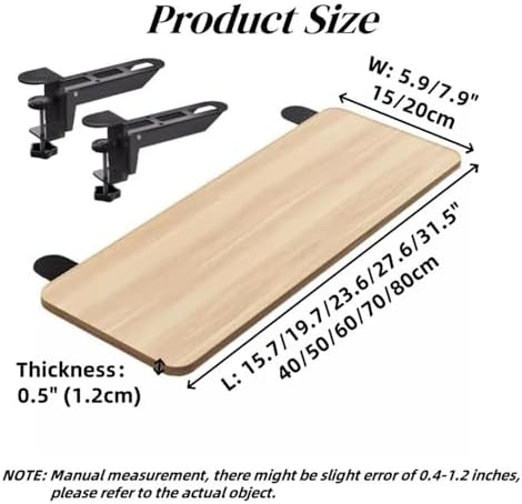 Desk Extender Tray, Clamp-on Kitchen Table Extender, Ergonomic Desk Extenders, Computer Armrest Table Stand, Countertop Gap Rack for Home, Office, Desktop(C,27.6" Lx5.9 W)