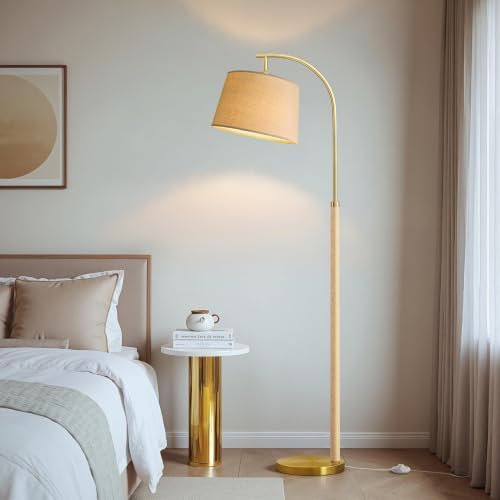 Real Wood Floor Lamps for Living Room Bedroom, 62" Mid Century Modern Lamp