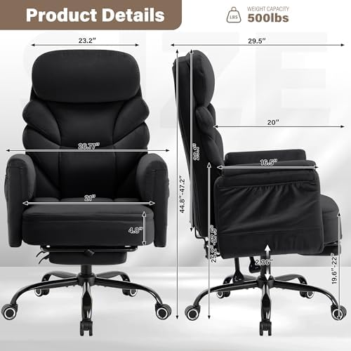 Big and Tall Office Chair, Reclining High Back Criss Cross Desk Chair