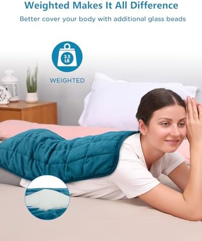 Comfytemp Weighted Heating Pad for Back & Period, FSA Eligible, 17x33, Blue