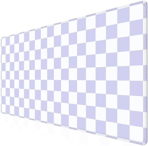 iCasso Desk Pad Mat, Cute Desk Matt for Desktop, Purple Checkered
