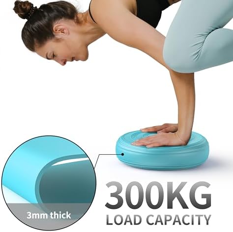 Inflated Wobble Cushion,Dyna Disc,Circular Non-slip Texture for Comfortable Sitting,Wiggle Seat to Improve Posture, Fitness, Stability for Sensory Adults,Balance Seat with Pump for Core Strength