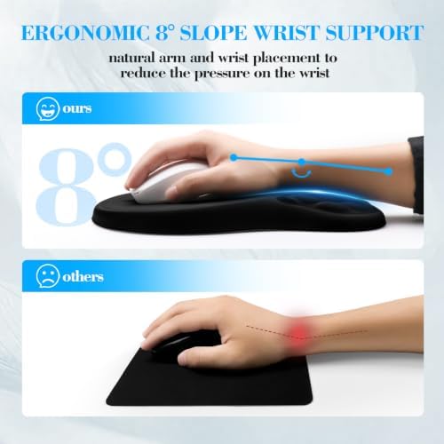 Wrist Rest for Computer Keyboard and Mouse Pad Set with Massage Design