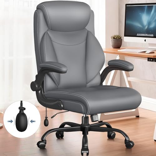 Ergonomic Office Chair,Inflatable Lumbar Support High Back Chair,Gray